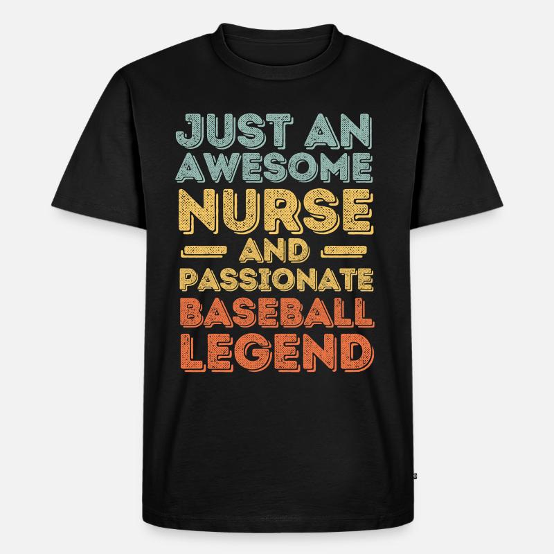 Krankenschwester Baseball-Legende retro - Männer Premium Bio T-Shirt - Schwarz