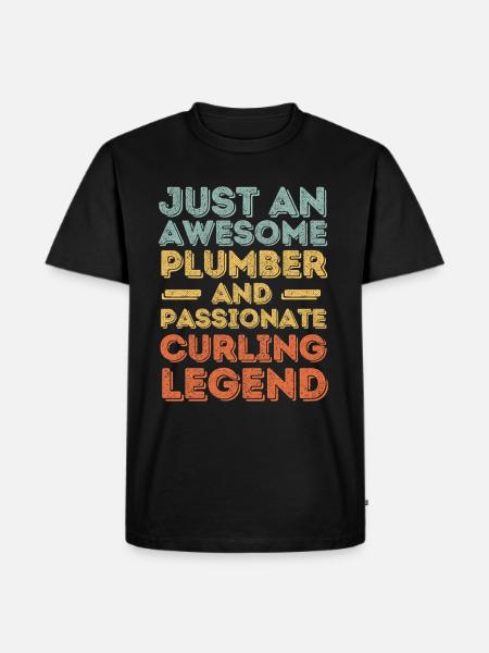 Plumber Curling legend retro - Men's Premium Organic T-Shirt - black