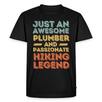 Plumber Hiking legend retro - Men's Premium Organic T-Shirt - black - Front - Nico (187cm)