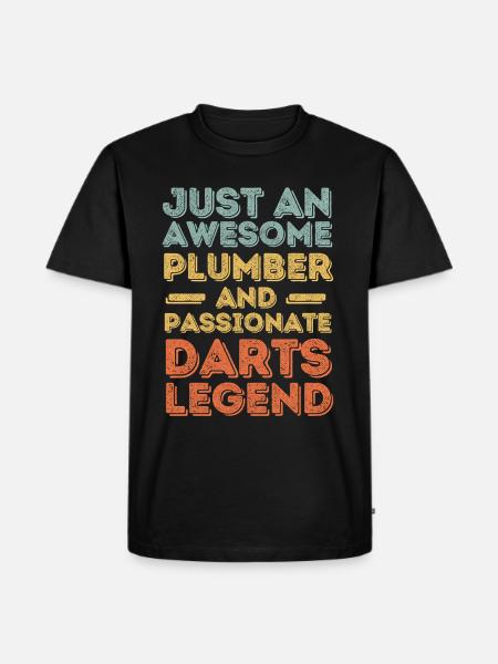 Plumber Darts legend retro - Men's Premium Organic T-Shirt - black