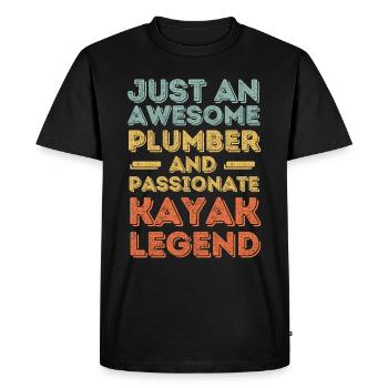 Plumber Kayak legend retro - Men's Premium Organic T-Shirt - black - Front - Nico (187cm)