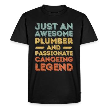 Plumber Canoeing legend retro - Men's Premium Organic T-Shirt - black - Front - Nico (187cm)
