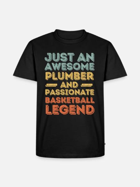 Plumber Basketball legend retro - Men's Premium Organic T-Shirt - black