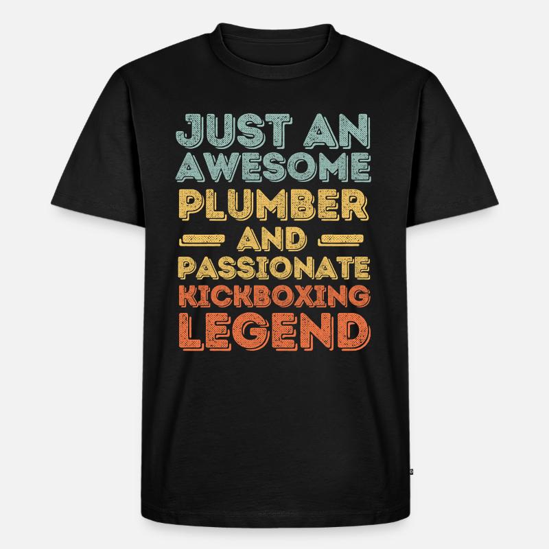 Klempner Kickbox-Legende Retro - Männer Premium Bio T-Shirt - Schwarz