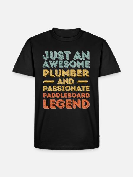 Klempner Paddleboard Legende Retro - Männer Premium Bio T-Shirt - Schwarz
