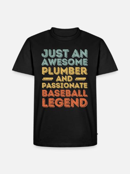 Plumber Baseball legend retro - Men's Premium Organic T-Shirt - black