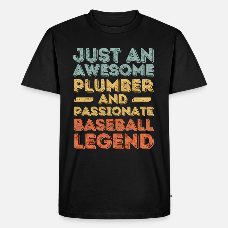 Klempner Baseball-Legende Retro - Männer Premium Bio T-Shirt - Schwarz