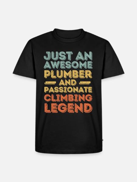 Plumber Climbing legend retro - Men's Premium Organic T-Shirt - black