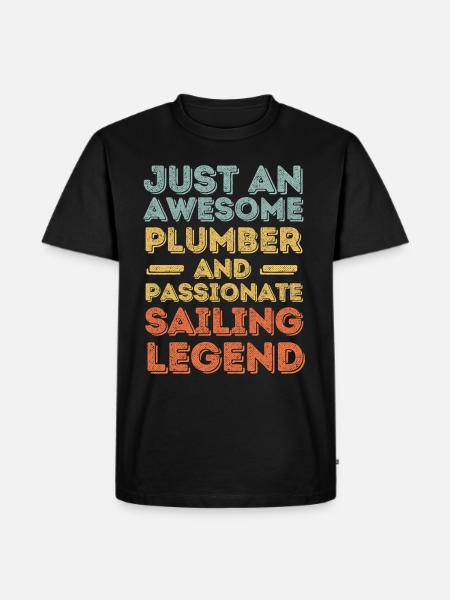 Plumber Sailing legend retro - Men's Premium Organic T-Shirt - black