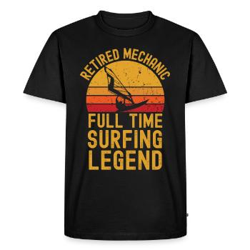 Retired mechanic windsurfing legend - Men's Premium Organic T-Shirt - black - Front - Nico (187cm)