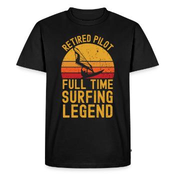 Retired pilot windsurfing legend - Men's Premium Organic T-Shirt - black - Front - Nico (187cm)