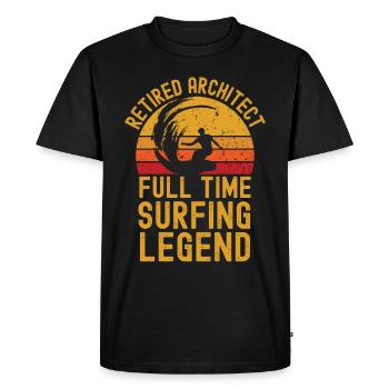 Retired architect surfing legend - Men's Premium Organic T-Shirt - black - Front - Nico (187cm)