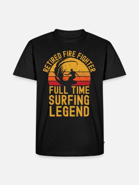 Retired fire fighter surfing legend - Men's Premium Organic T-Shirt - black