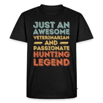 Vétérinaire Légende de la chasse rétro - T-shirt Premium bio Homme - noir - Devant - Nico (187cm)