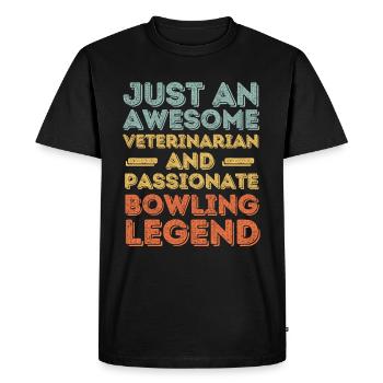 Vétérinaire Bowling légende rétro - T-shirt Premium bio Homme - noir - Devant - Nico (187cm)