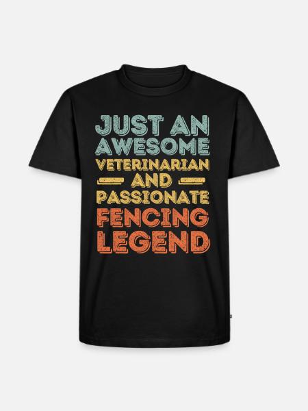 Tierarzt Fechtlegende retro - Männer Premium Bio T-Shirt - Schwarz