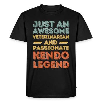 Vétérinaire Kendo légende rétro - T-shirt Premium bio Homme - noir - Devant - Nico (187cm)