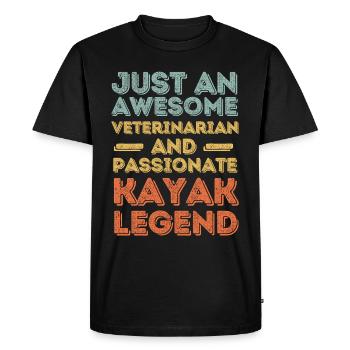 Vétérinaire Kayak légende rétro - T-shirt Premium bio Homme - noir - Devant - Nico (187cm)