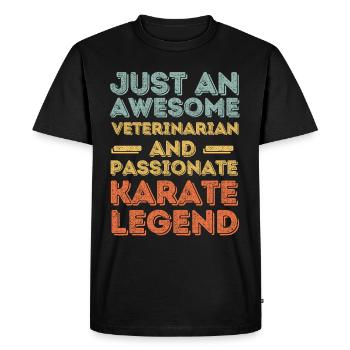 Vétérinaire Karaté légende rétro - T-shirt Premium bio Homme - noir - Devant - Nico (187cm)