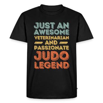 Veterinarian Judo legend retro - Men's Premium Organic T-Shirt - black - Front - Nico (187cm)