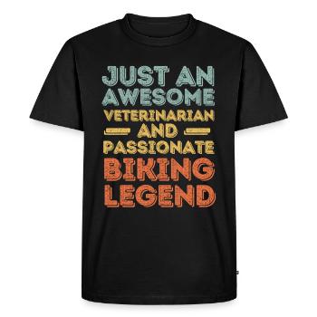 Vétérinaire Légende du vélo rétro - T-shirt Premium bio Homme - noir - Devant - Nico (187cm)