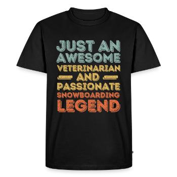 Vétérinaire Légende du snowboard rétro - T-shirt Premium bio Homme - noir - Devant - Nico (187cm)