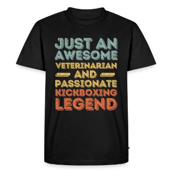 Légende du Kickboxing vétérinaire rétro - T-shirt Premium bio Homme - noir - Devant - Nico (187cm)