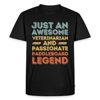 Veterinarian Paddleboard legend retro - Men's Premium Organic T-Shirt - black - Front - Nico (187cm)