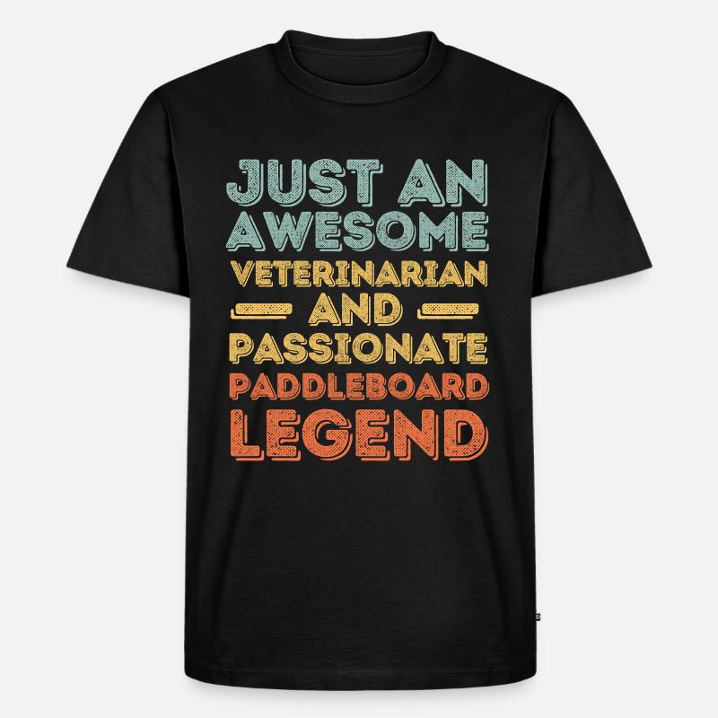 Tierarzt Paddleboard Legende retro - Männer Premium Bio T-Shirt - Schwarz