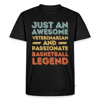Légende du basket-ball vétérinaire rétro - T-shirt Premium bio Homme - noir - Devant - Nico (187cm)