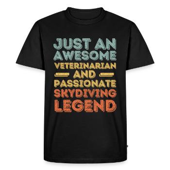 Vétérinaire Parachutisme légende rétro - T-shirt Premium bio Homme - noir - Devant - Nico (187cm)