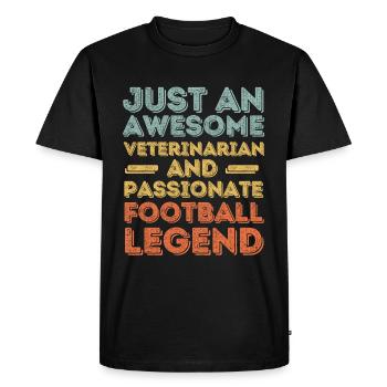 Vétérinaire Légende du football rétro - T-shirt Premium bio Homme - noir - Devant - Nico (187cm)