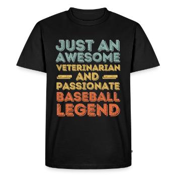 Vétérinaire Légende du baseball rétro - T-shirt Premium bio Homme - noir - Devant - Nico (187cm)