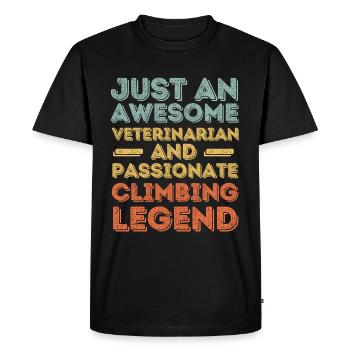 Vétérinaire Légende de l’escalade rétro - T-shirt Premium bio Homme - noir - Devant - Nico (187cm)