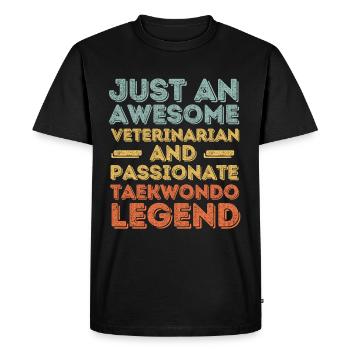 Vétérinaire Taekwondo légende rétro - T-shirt Premium bio Homme - noir - Devant - Nico (187cm)