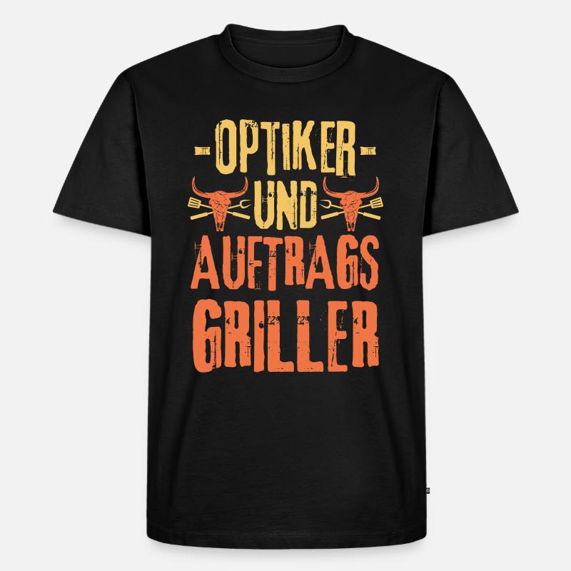 Optiker und Grillen - Männer Premium Bio T-Shirt - Schwarz