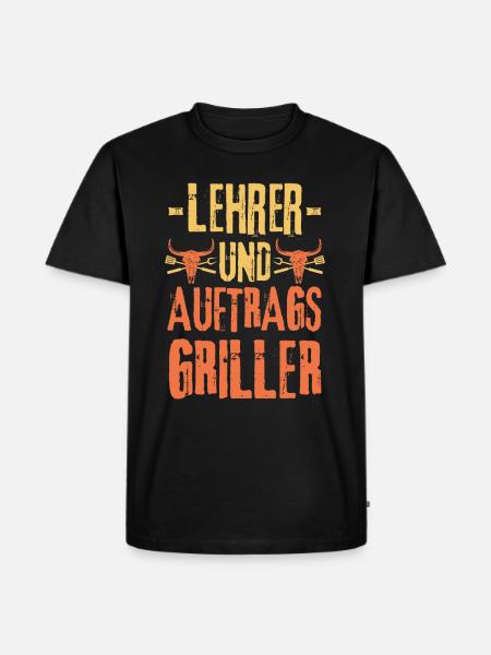 Lehrer und Grillen - Männer Premium Bio T-Shirt - Schwarz