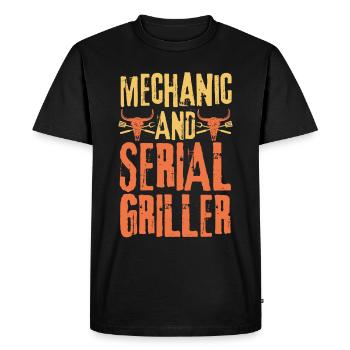 Mécanicien et gril en série - T-shirt Premium bio Homme - noir - Devant - Nico (187cm)