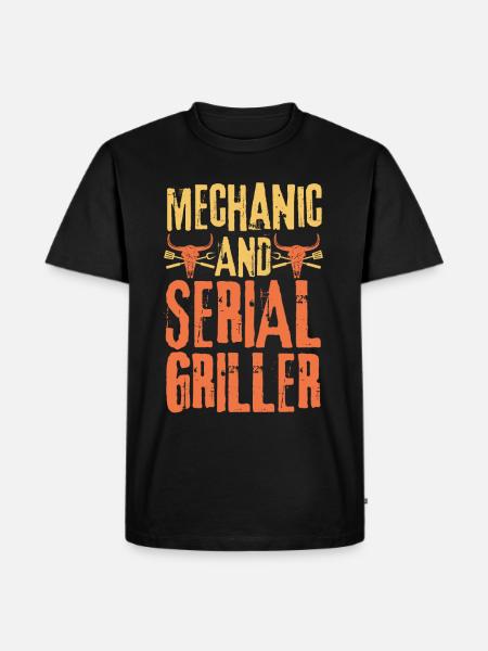 Mechanic and Serial Griller - Men's Premium Organic T-Shirt - black