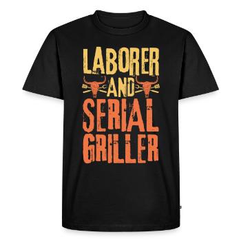 Ouvrier et gril en série - T-shirt Premium bio Homme - noir - Devant - Nico (187cm)