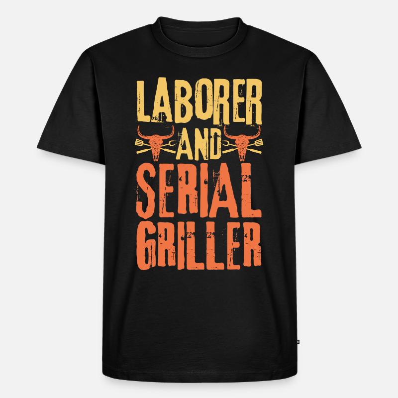 Arbeiter und Seriengriller - Männer Premium Bio T-Shirt - Schwarz