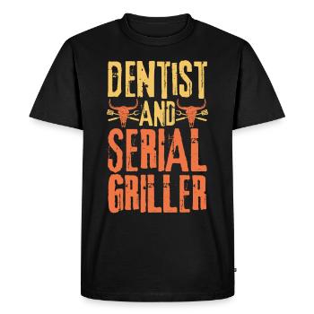 Dentiste et gril en série - T-shirt Premium bio Homme - noir - Devant - Nico (187cm)