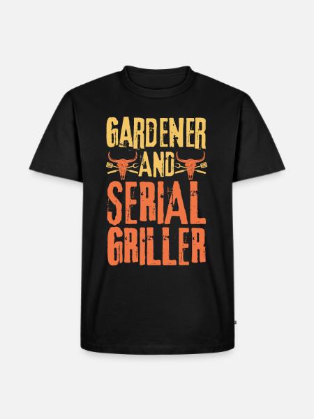 Gardener and Serial Griller - Men's Premium Organic T-Shirt - black