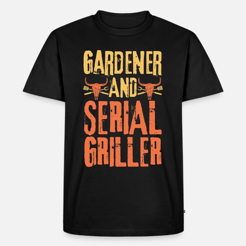 Gärtner und Seriengriller - Männer Premium Bio T-Shirt - Schwarz