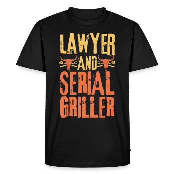 Avocat et Serial Griller - T-shirt Premium bio Homme - noir - Devant - Nico (187cm)