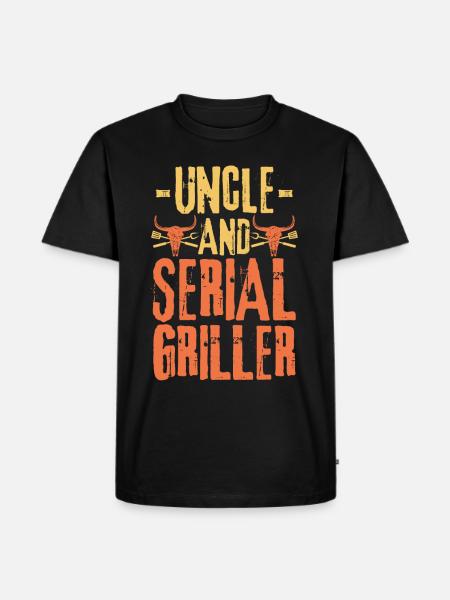 Uncle and Serial Griller - Men's Premium Organic T-Shirt - black