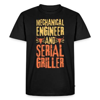 Mechanical-engineer and Serial Griller - Men's Premium Organic T-Shirt - black - Front - Nico (187cm)