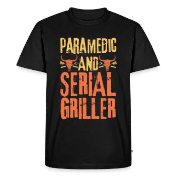 Paramédic et Serial Griller - T-shirt Premium bio Homme - noir - Devant - Nico (187cm)