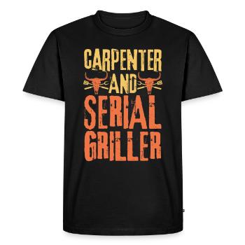 Charpentier et gril en série - T-shirt Premium bio Homme - noir - Devant - Nico (187cm)