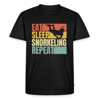 Manger dormir Snorkeling répéter - T-shirt Premium bio Homme - noir - Devant - Nico (187cm)